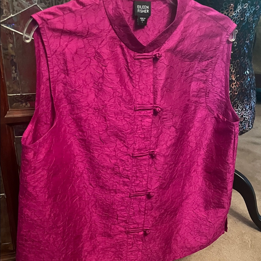 Eileen Fisher Women's Fuchsia Button Down Shirt